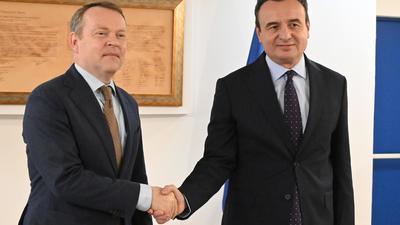 OSCE High Commissioner on National Minorities Christophe Kamp meets with Prime Minister Albin Kurti