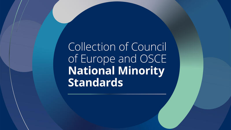 Council of Europe and OSCE National Minority Standards graphic with blue circles.