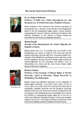 Jury of the 2018 Max van der Stoel Award 