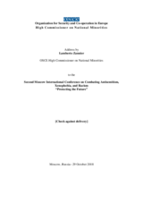 Address by Lamberto Zannier, OSCE High Commissioner on National Minorities