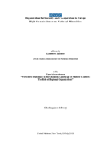 Preventive Diplomacy in the Changing Landscape of Modern Conflicts: The Role of Regional Organizations