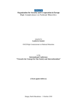 Remarks by Lamberto Zannier, OSCE High Commissioner on National Minorities