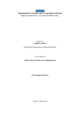  Dealing with the trauma of an undigested past