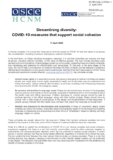 Streamlining diversity: COVID-19 measures that support social cohesion