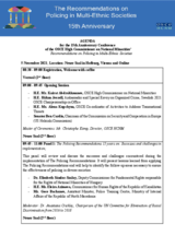 Agenda: 15th Anniversary Conference of the OSCE HCNM Recommendations on Policing in Multi-Ethnic Societies
