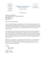 Letter from Congress of the United States House of Representatives