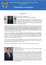 Collection of Speakers' Biographies: 15th Anniversary Conference: The Recommendations on Policing in Multi-Ethnic Societies