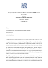 Acceptance Speech by Martin Collins, Director, Pavee Point Traveller and Roma Centre