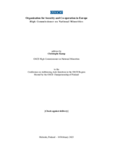 Address by Christophe Kamp, OSCE High Commissioner on National Minorities