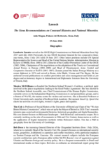 Speakers' Biographies: Conference to launch The Siena Recommendations on Contested Histories and National Minorities