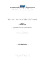 Education as Infrastructure for Social Cohesion Education as Infrastructure for Social Cohesion