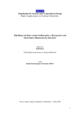 The Role of Education in Building a Pluralist and Genuinely Democratic Society