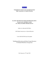 Address to the OSCE HCNM-Cimera Roundtable