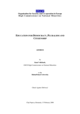 Address by the High Commissioner on National Minorities to the Babes-Bolyai University