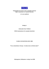 Speech by the OSCE High Commissioner on National Minorities at the Maihaugen Conference