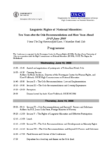 Linguistic Rights of National Minorities - Ten Years After the Oslo Recommendations and Beyond