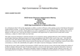 Address by Max van der Stoel at the OSCE Human Dimension Implementation Meeting, Warsaw