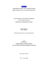 Linguistic Rights in the Work of the HCNM: New and Old Challenges in Promoting Comprehensive Security