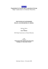 "The Power of Partnership: Police and Minorities in Crimea," opening address by the OSCE High Commissioner on National Minorities, Knut Vollebaek