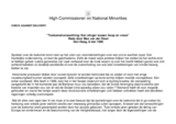 Speech by the OSCE High Commissioner on National Minorities at the Institute Clingendael, The Hague