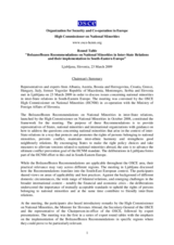 Chairman's summary, roundtable on "Bolzano/Bozen Recommendations on National Minorities in Inter-State Relations  and their implementation in South-Eastern Europe"