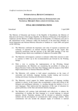 Final recommendations