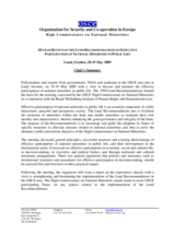 Chair's Summary, Lund, 18-19 May 2009