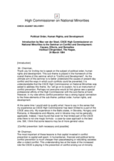 Seminar on Conflict and Development: Causes, Effects, and Remedies Instituut Clingendael, The Hague.