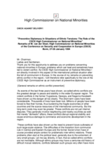 Preventive Diplomacy in Situations of Ethnic Tensions: The Role of the CSCE High Commissioner on National Minorities