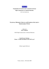 National Minority Issues and European Security: Inseparable Twins