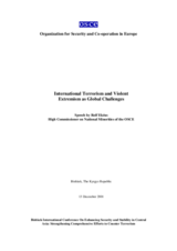 Address by Rolf Ekéus at the Bishkek International Conference on Enhancing Security and Stability in Central Asia