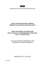Address by Max van der Stoel at the Verleihung des Hessichen Friedenspreises (de)