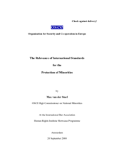 Address by Max van der Stoel to the International Bar Association