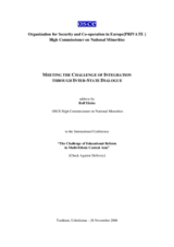 "Meeting the Challenge of Integration through Inter-State Dialogue", address by Rolf Ekéus, High Commissioner on National Minorities