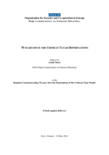 Address by Astrid Thors, OSCE High Commissioner on National Minorities, “70 years since the Crimean Tatar Deportations”