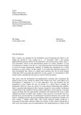 Correspondence between HCNM and the former Yugoslav Republic of Macedonia regarding inter-ethnic relations