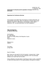 Correspondence between HCNM and Latvia regarding citizenship