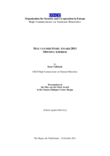 Opening Address by Knut Vollebaek, OSCE High Commissioner on National Minorities