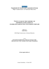 Twenty years of the Assembly of the People of Kazakhstan: celebration, reflection and looking forward
