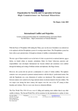 Lecture by the OSCE High Commissioner on National Minorities, Rolf Ekeus