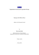 Address by Max van der Stoel to the Permanent Council