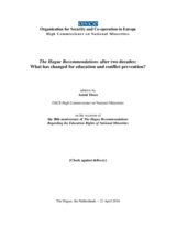 Address by Astrid Thors, OSCE High Commissioner on National Minorities